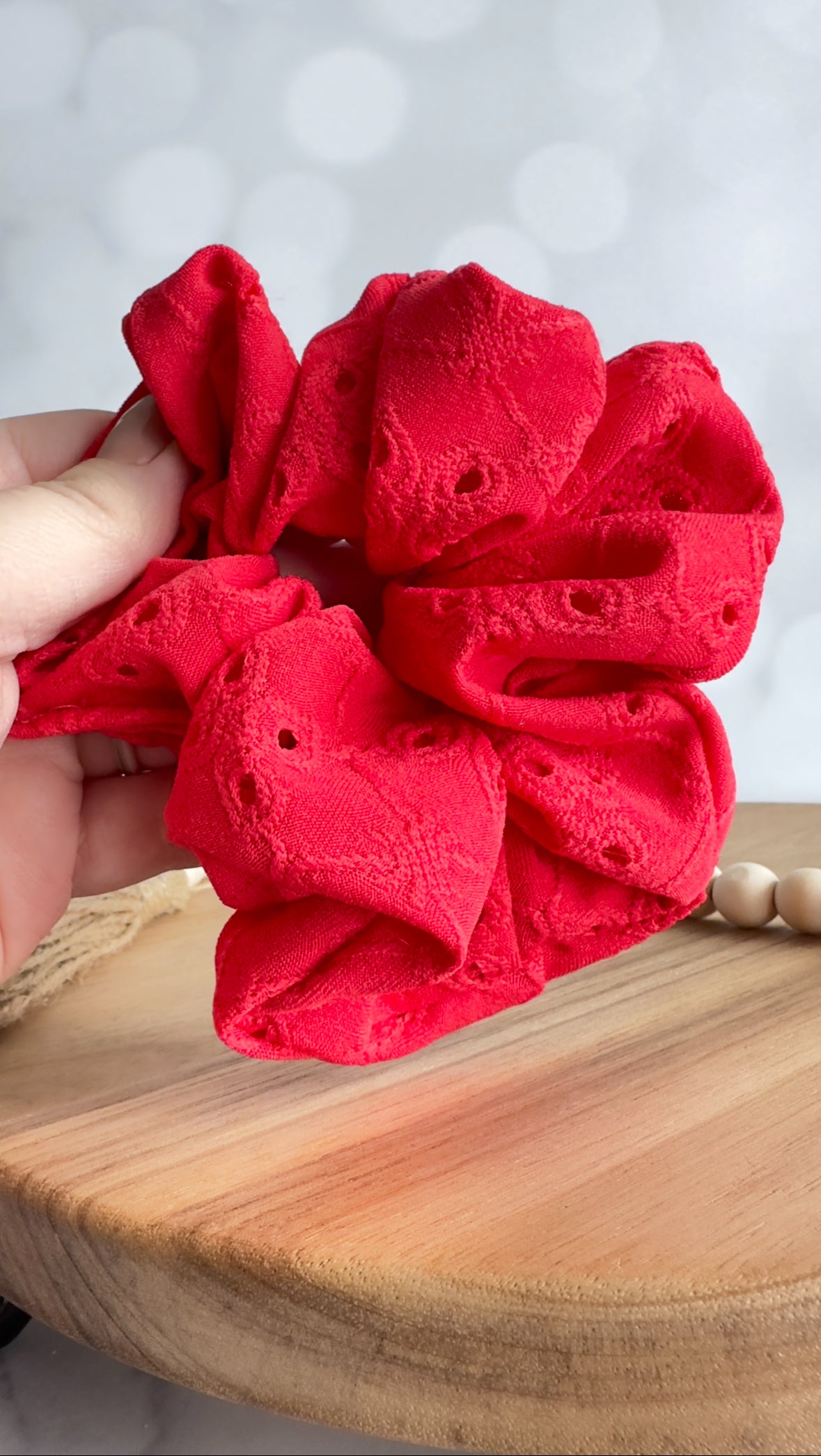 Valentines eyelet scrunchies