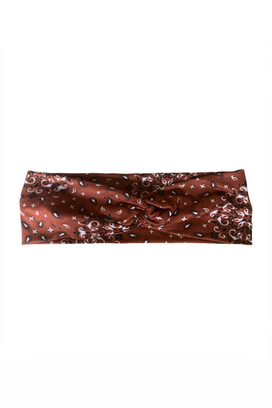 Rust Bandana Print Headband