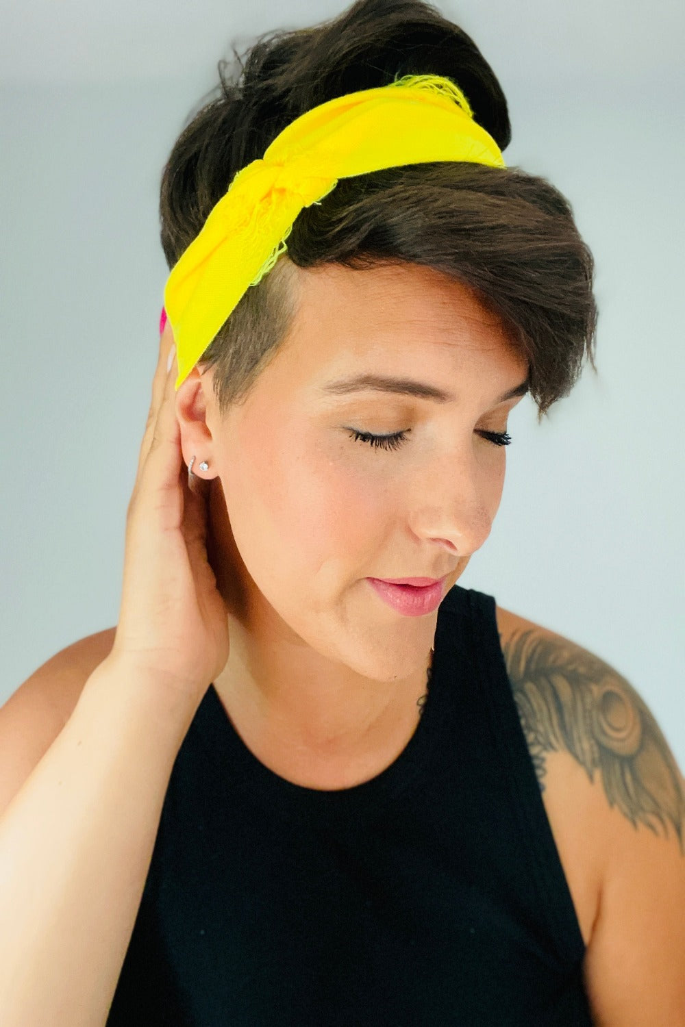 Neon Yellow Distressed Headband